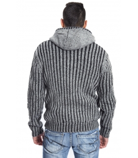 GRAFFIO Sweater with hood and fur inside GREY/BLACK Art. WGU121