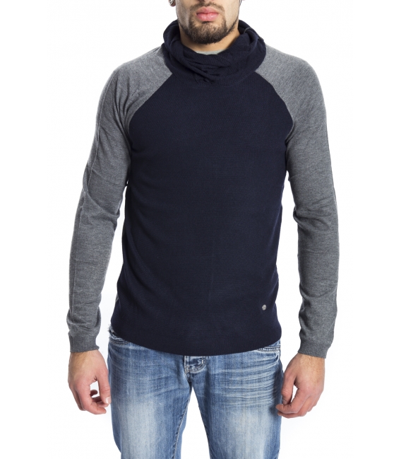 Gaudi Jeans - Jersey bicolor with neck BLUE/GREY 52BU56060