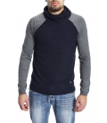 Gaudi Jeans - Maglia bicolor con collo BLUE/GREY 52BU56060