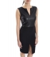 DENNY ROSE Dress with zip in eco-leather BLACK 52DR11000