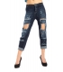 MARYLEY Jeans Boyfriend with rips and zip DENIM Art. B661/G6B MADE IN ITALY