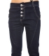 MARYLEY Jeans Boyfriend with buttons DARK DENIM Art. B552 MADE IN ITALY