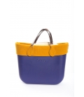 Fullspot O'Bag Standard borsa completa Blu iris con bordo in feltro Senape