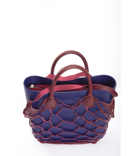 Fullspot O'Bag Mini borsa completa Blu iris con cover rete Bordeaux