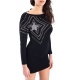 DENNY ROSE Dress long sleeve with star BLACK 52DR12019