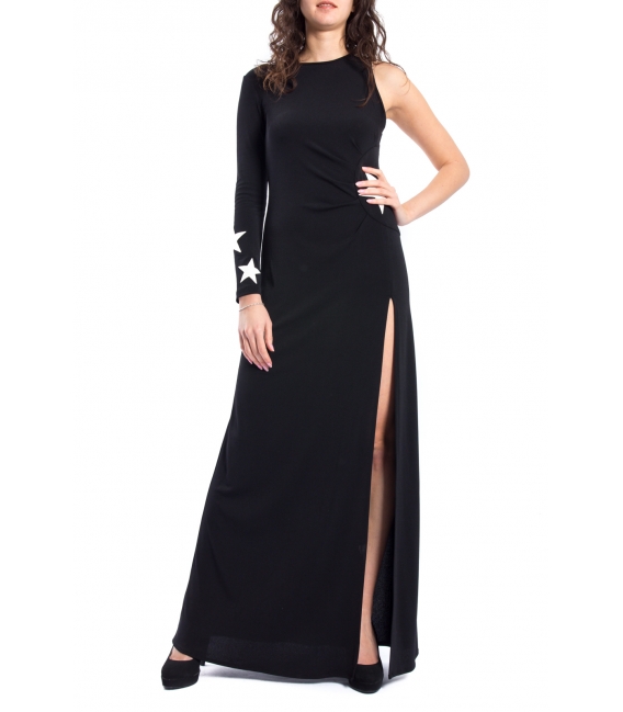DENNY ROSE Long dress with stars BLACK 52DR12013