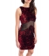 DENNY ROSE Short dress with paillettes RED 52DR12003