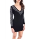 DENNY ROSE Dress long sleeve with strass BLACK 52DR12012