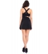DENNY ROSE Short dress with V-neck BLACK 52DR12022