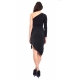 DENNY ROSE Asymmetric dress with stars BLACK 52DR12018