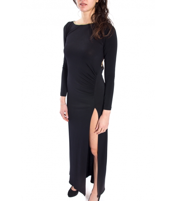 DENNY ROSE Long dress with paillettes BLACK 52DR12005