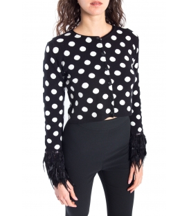 DENNY ROSE Cardigan con pois NERO/BIANCO 52DR52004