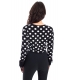 DENNY ROSE Cardigan with pois BLACK/WHITE 52DR52004