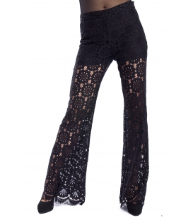 DENNY ROSE Pants with lace BLACK 52DR22000
