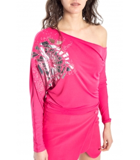 DENNY ROSE Maglia maniche lunghe con stampa FUXIA 52DR62009