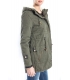 SLIDE OF LIFE Parka with eco-leather details GREEN art. PKA03