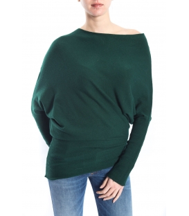 SLIDE OF LIFE Asymmetric sweater GREEN art. ELA09