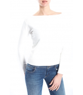 SLIDE OF LIFE Sweater with wide neck WHITE art. ELA10