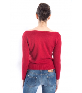 SLIDE OF LIFE Sweater with wide neck RED art. ELA11