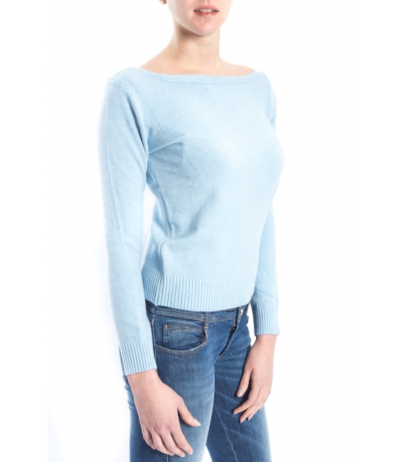 SLIDE OF LIFE Sweater with wide neck LIGHT BLUE art. ELA12