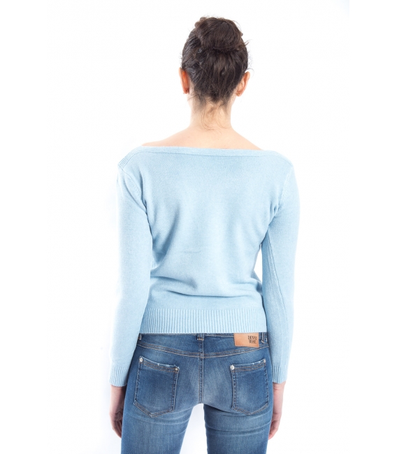 SLIDE OF LIFE Sweater with wide neck LIGHT BLUE art. ELA12