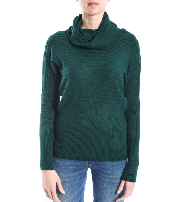 SLIDE OF LIFE Sweater with neck GREEN art. ELA15