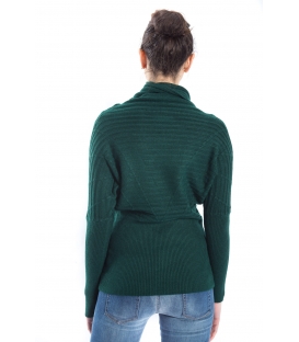 SLIDE OF LIFE Sweater with neck GREEN art. ELA15