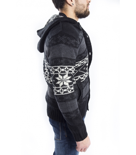 BAKER'S Sweater / Jacket with hood BLACK Art. D5839