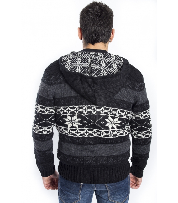 BAKER'S Sweater / Jacket with hood BLACK Art. D5839