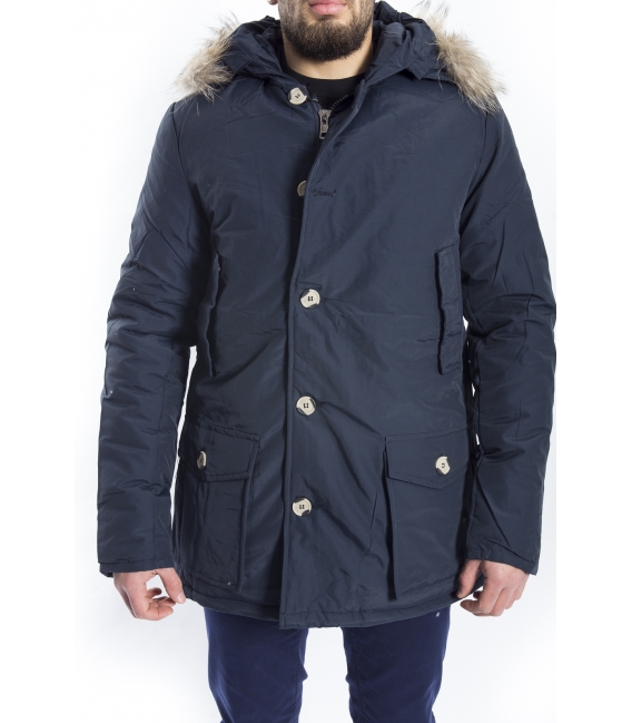 NUOVO GIGLIO Parka with hood and zip BLUE G-101