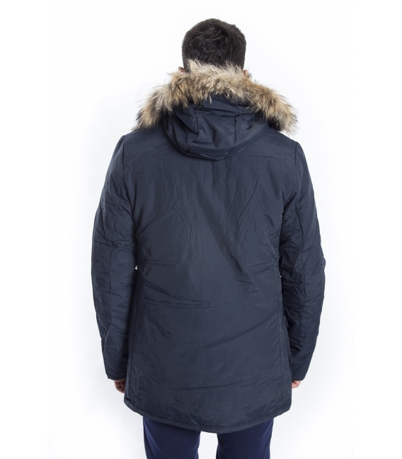 NUOVO GIGLIO Parka con cappuccio e zip BLU G-101