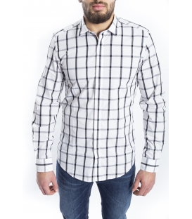 ANTONY MORATO Shirt MAN with squares WHITE and BLACK MMSL00296