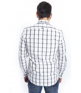 ANTONY MORATO Shirt MAN with squares WHITE and BLACK MMSL00296