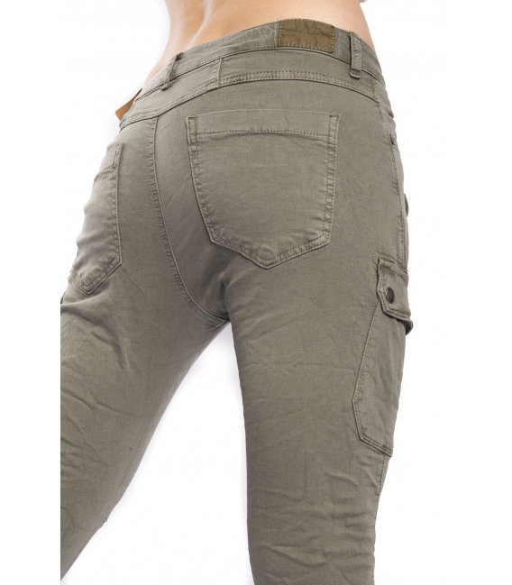 Jeans boyfriend with pockets GREEN CY516-4