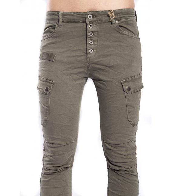 Jeans boyfriend with pockets GREEN CY516-4