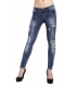 Jeans donna slim fit con strappetti DENIM ZJ8819