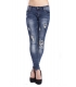 Jeans woman slim fit with rips DENIM ZJ8819