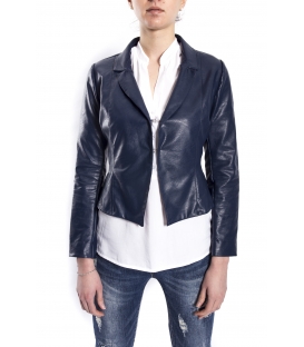 SUSY MIX Jacket in eco-leather BLUE art. 612