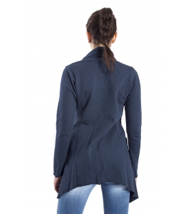 SUSY MIX Sweashirt asymmetric with zip BLUE art. 675