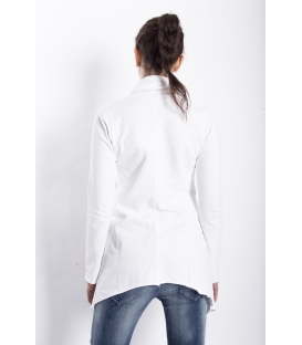 SUSY MIX Sweashirt asymmetric with zip WHITE art. 675