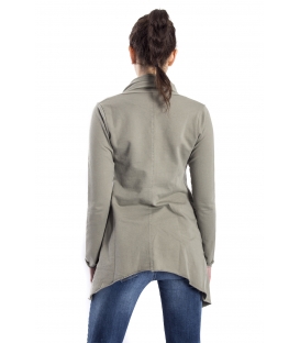 SUSY MIX Sweashirt asymmetric with zip GREEN art. 675