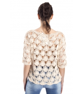 SUSY MIX Maglia traforata PANNA art. 52509