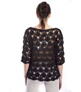 SUSY MIX Perforated sweater BLACK art. 52509