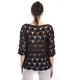 SUSY MIX Perforated sweater BLACK art. 52509