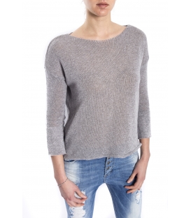 SUSY MIX Maglia doppia con spacco GRIGIO art. 601