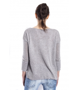 SUSY MIX Maglia doppia con spacco GRIGIO art. 601