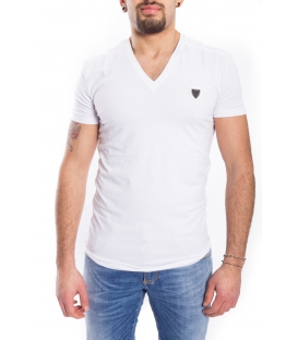 ANTONY MORATO T-shirt UOMO scollo V con logo BIANCO MMKS00738