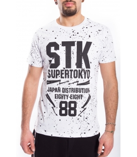 STK SUPER TOKYO T-shirt UOMO con stampa BIANCO 1526