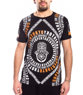 STK SUPER TOKYO T-shirt MAN with print BLACK 1462