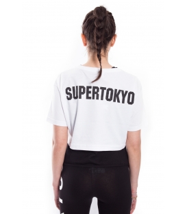 STK SUPER TOKYO T-shirt WOMAN with number WHITE STKD124